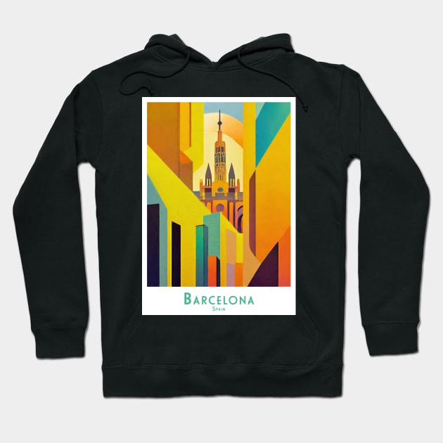 Barcelona Spain Geometric Splendor Hoodie by POD24